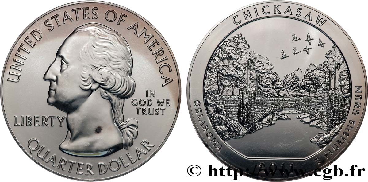 ÉTATS-UNIS D AMÉRIQUE 25 cent - 5 onces d’argent FDC - CHICKASAW - Oklahoma 2011  SPL 