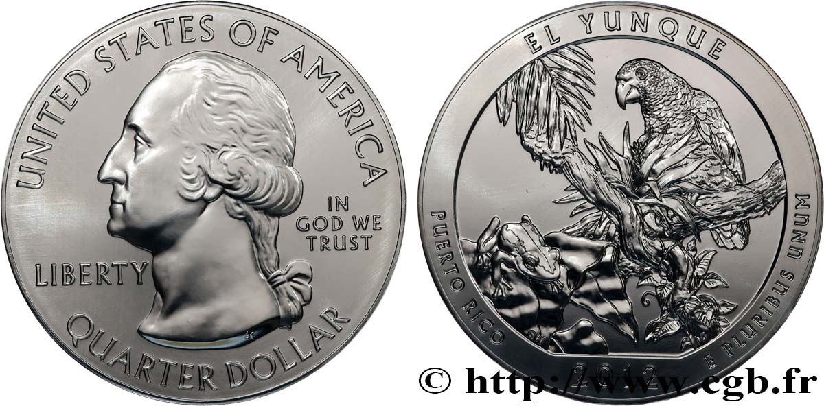 STATI UNITI D AMERICA 25 cent - 5 onces d’argent FDC - EL YUNQUE - Puerto Rico 2012  MS 