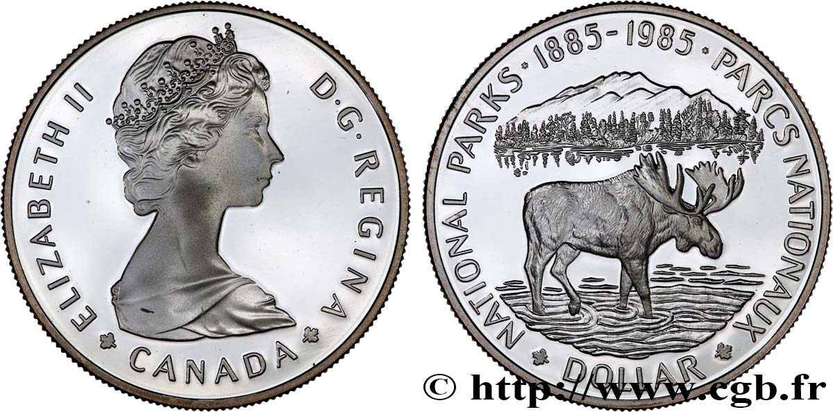 KANADA 1 Dollar Proof 100e anniversaire de la fondation des Parcs Nationaux 1985  ST 