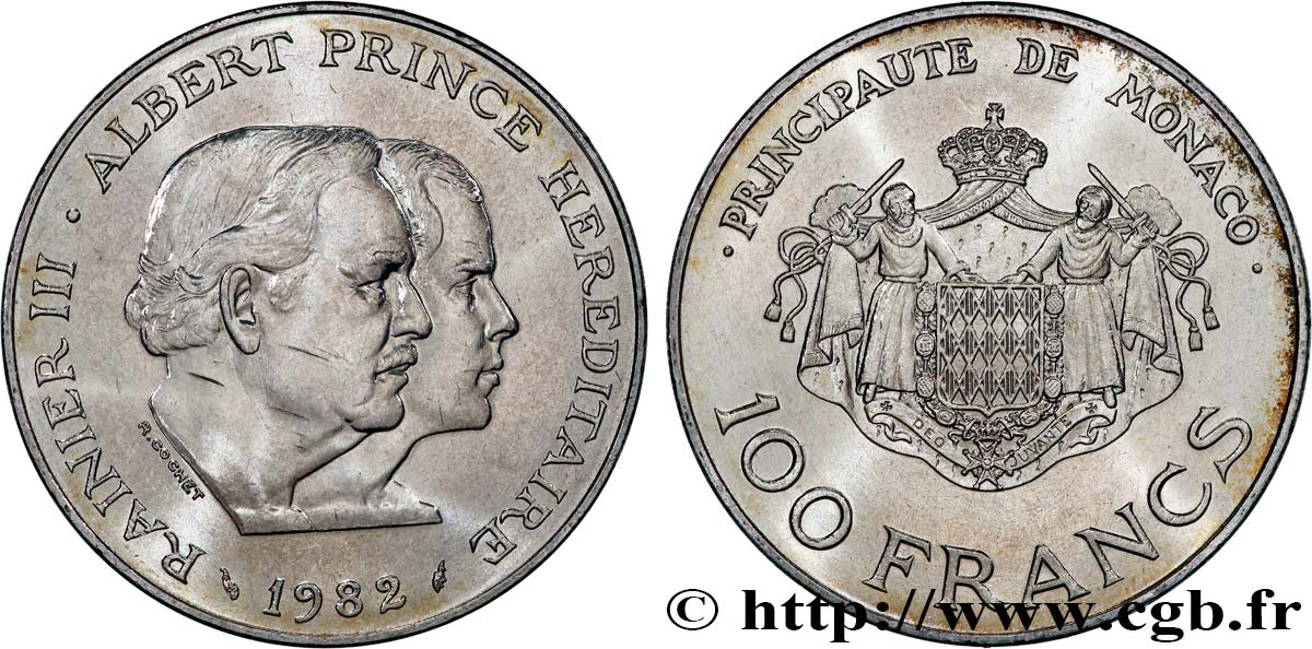 MONACO 100 Francs Rainier III et Albert 1982 Paris fST 