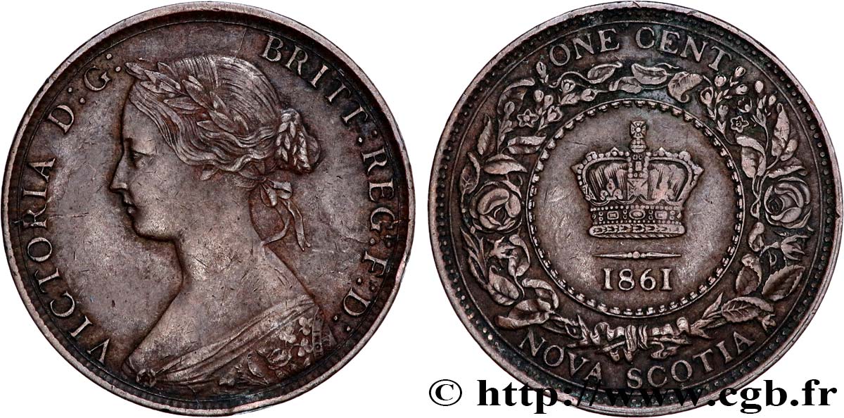 CANADA - NOUVELLE ÉCOSSE 1 Cent Victoria 1861  TTB 