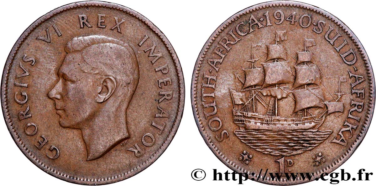 AFRIQUE DU SUD 1 Penny Georges VI 1940  TTB 