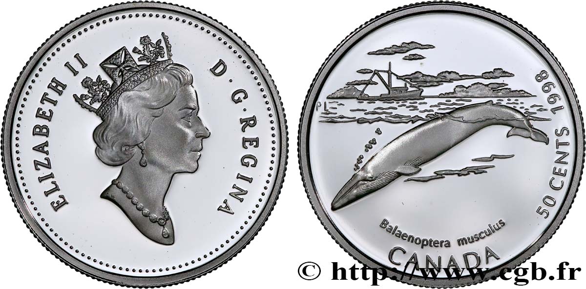 CANADA 50 Cents Proof Baleine bleue 1998  FDC 