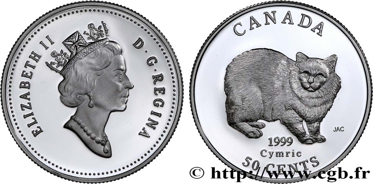 CANADA 50 Cents Proof Chat Cymric 1999  MS 