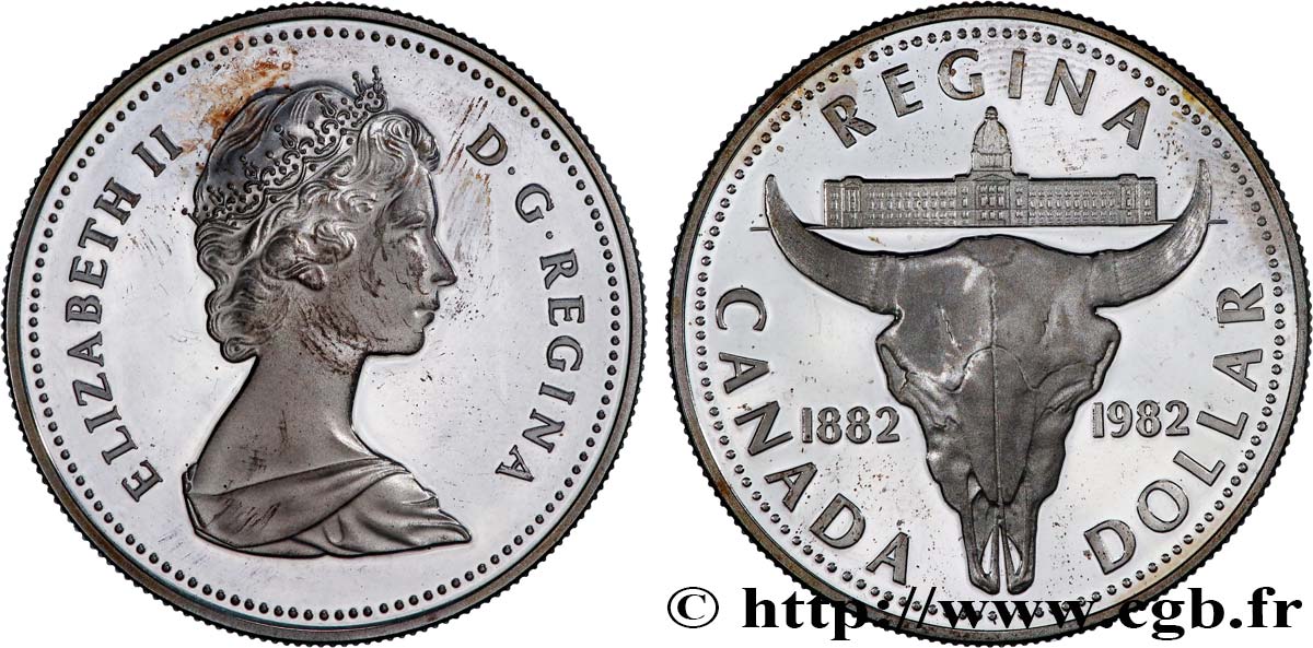 CANADA 1 Dollar Proof 100e anniversaire de la fondation de la ville de Regina 1982  SPL 