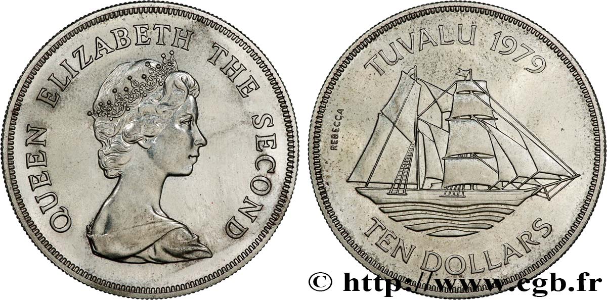 TUVALU 10 Dollars 1er anniversaire de l’indépendance 1979  AU 