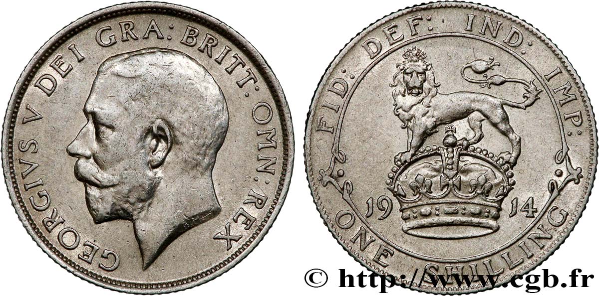 ROYAUME-UNI 1 Shilling Georges V 1914  TTB+ 