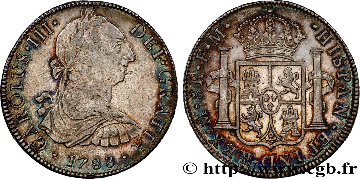 MEXICO - CHARLES III 8 Reales  1788 Mexico AU 