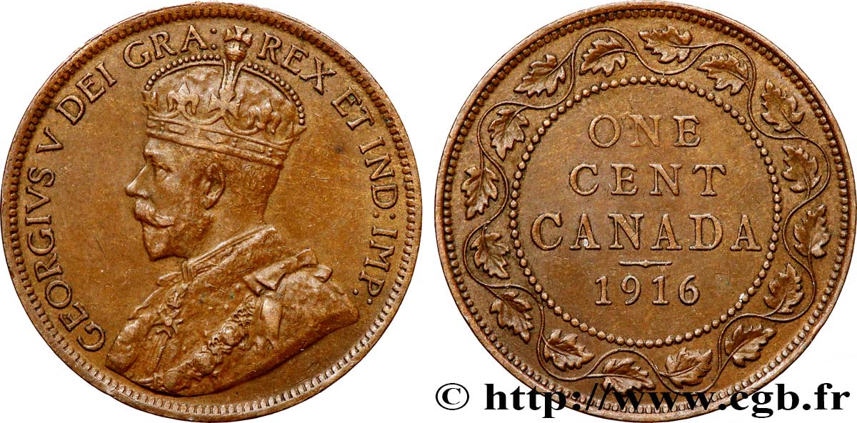 CANADA 1 Cent Georges V 1916  TTB 