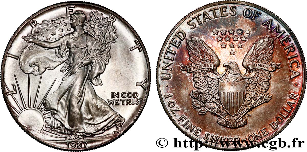 ESTADOS UNIDOS DE AMÉRICA 1 Dollar type Silver Eagle 1987 Philadelphie SC 