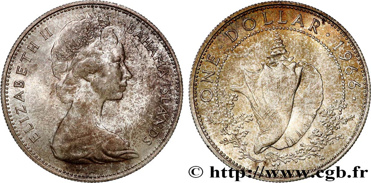 BAHAMAS 1 Dollar Elisabeth II 1966  fST 
