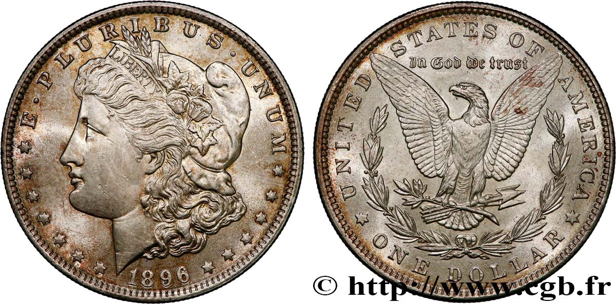 ÉTATS-UNIS D AMÉRIQUE 1 Dollar Morgan 1896 Philadelphie TTB+ 