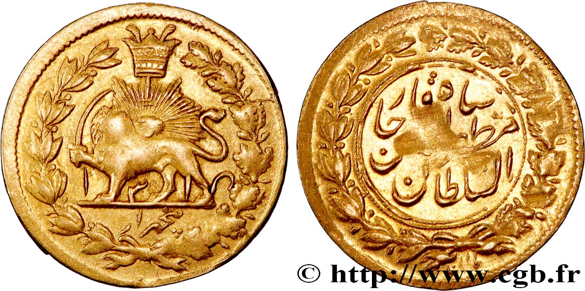 IRAN 1/2 Toman Muzaffar al-Din Shah AH1315 1898 Téhéran q.BB 