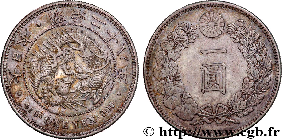 JAPON 1 Yen type II dragon an 38 Meiji (1905)  SUP 