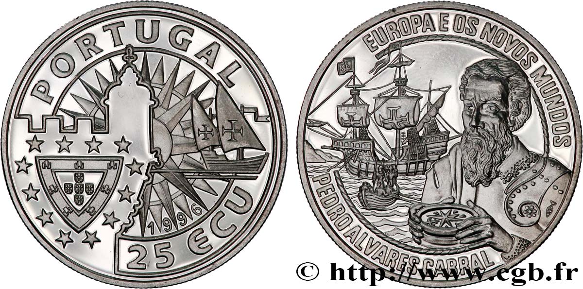 PORTUGAL 25 Ecu Proof Pedro Alvares Cabral 1996  SPL 