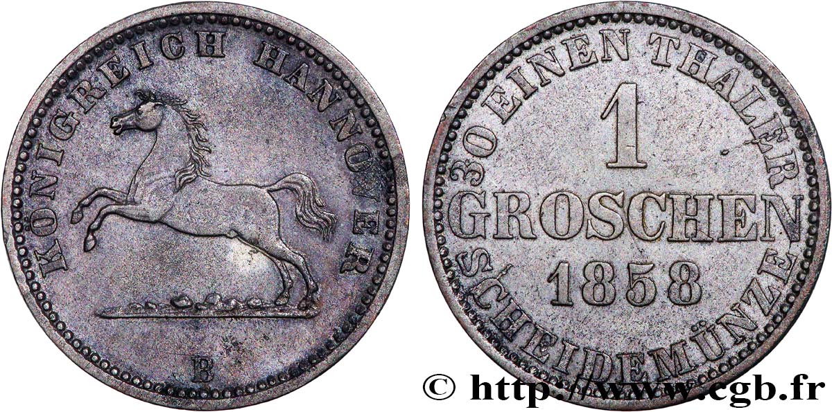 GERMANIA - HANNOVER 1 Groschen 1858 Hanovre BB 