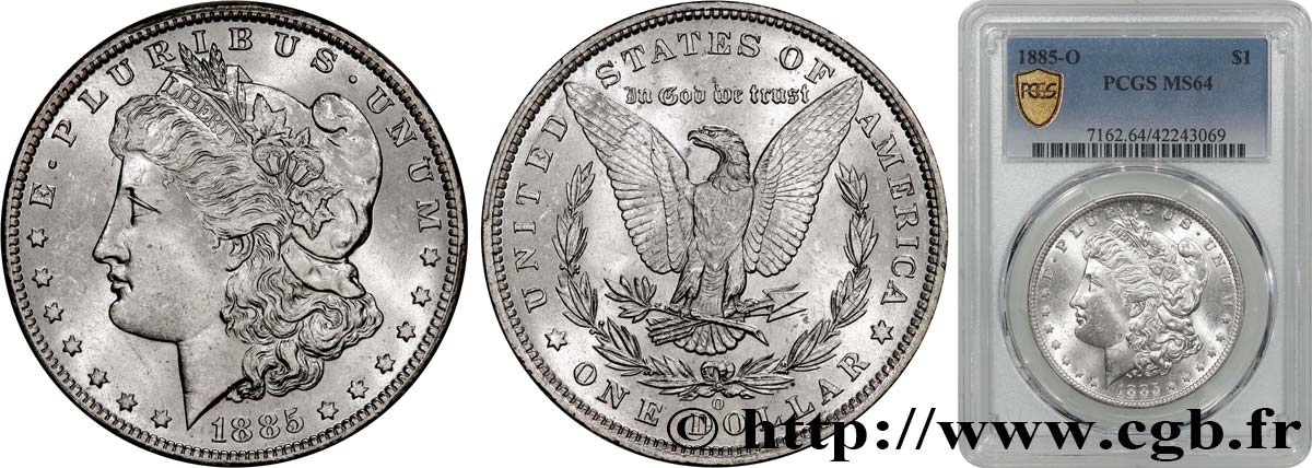 VEREINIGTE STAATEN VON AMERIKA 1 Dollar Morgan 1885 Nouvelle-Orléans fST64 PCGS