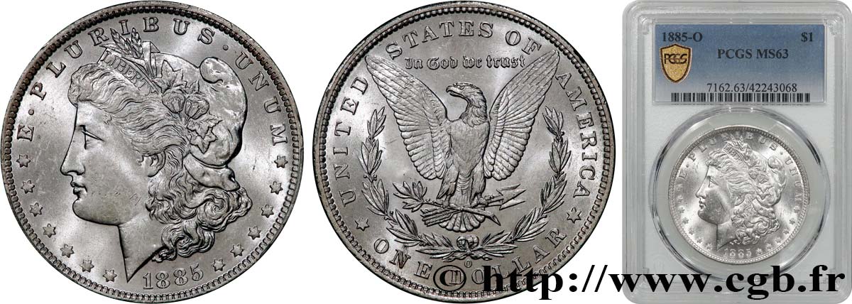 ÉTATS-UNIS D AMÉRIQUE 1 Dollar Morgan 1885 Nouvelle-Orléans SPL63 PCGS