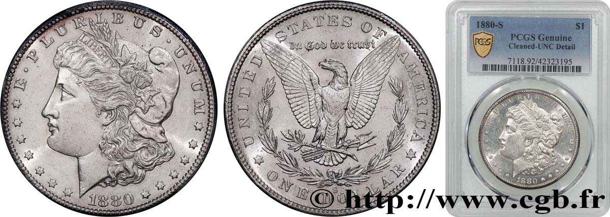 ÉTATS-UNIS D AMÉRIQUE 1 Dollar Morgan 1880 San Francisco - S fST PCGS