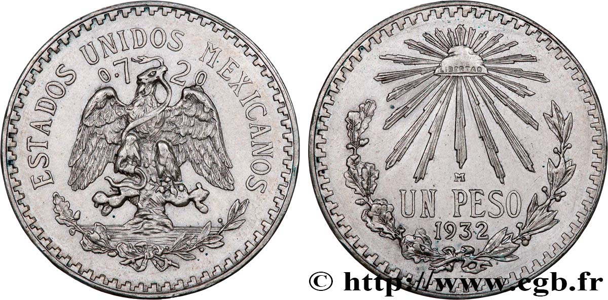 MEXIKO 1 Peso 1932 Mexico VZ 