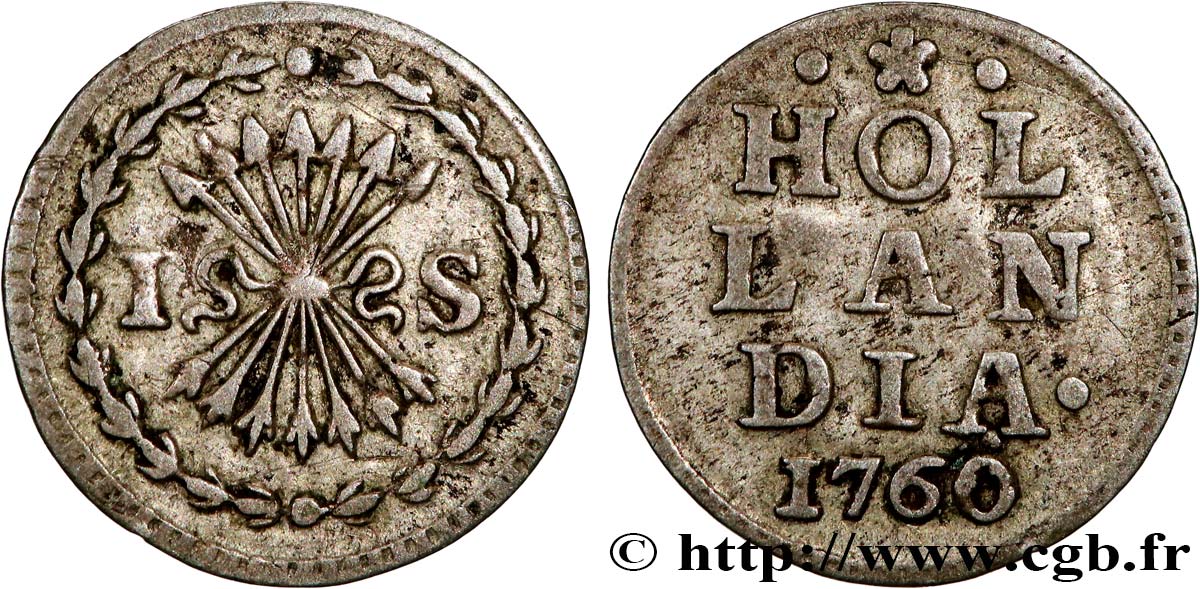 PAíSES BAJOS - PROVINCIAS UNIDAS 1 Stuiver Hollande 1760  MBC 