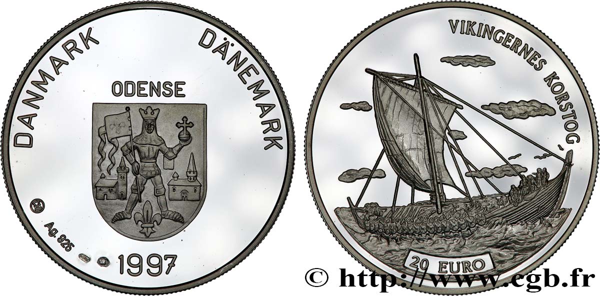 DANEMARK 20 Euro Vikings 1997  FDC 
