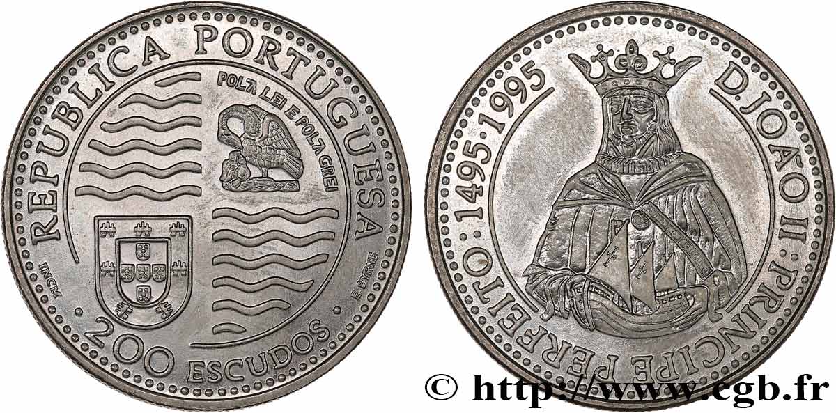 PORTUGAL 200 Escudos 500e anniversaire du règne de Jean II 1995  MS 