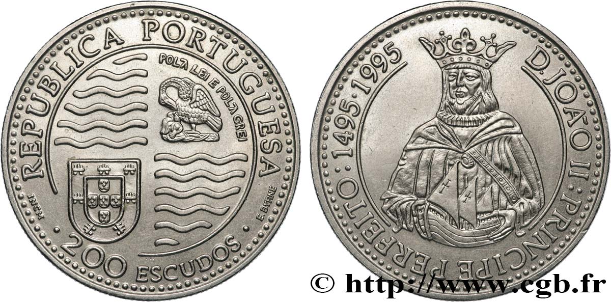 PORTUGAL 200 Escudos 500e anniversaire du règne de Jean II 1995  MS 