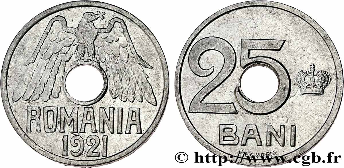 ROMANIA 25 Bani 1921  AU 