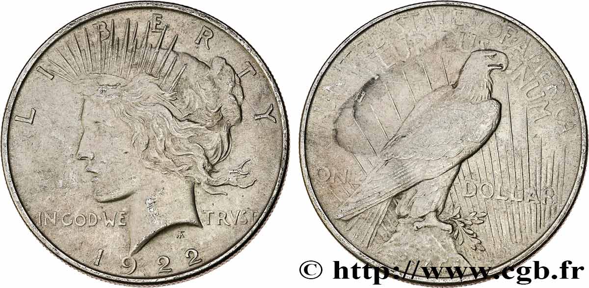 UNITED STATES OF AMERICA 1 Dollar Peace 1922 Philadelphie XF 