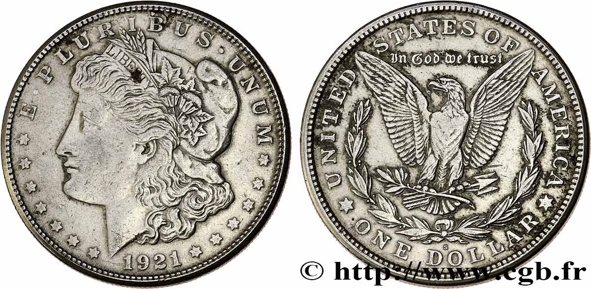 ÉTATS-UNIS D&nbsp;AMÉRIQUE 1 Dollar type Morgan 1921 San Francisco TTB 