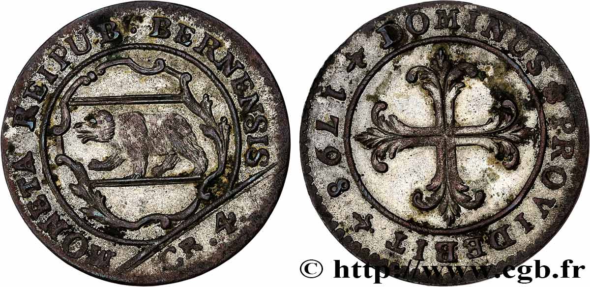 SUIZA - CANTÓN DE BERNA 1 Batzen ou 4 Kreuzer 1798  EBC 