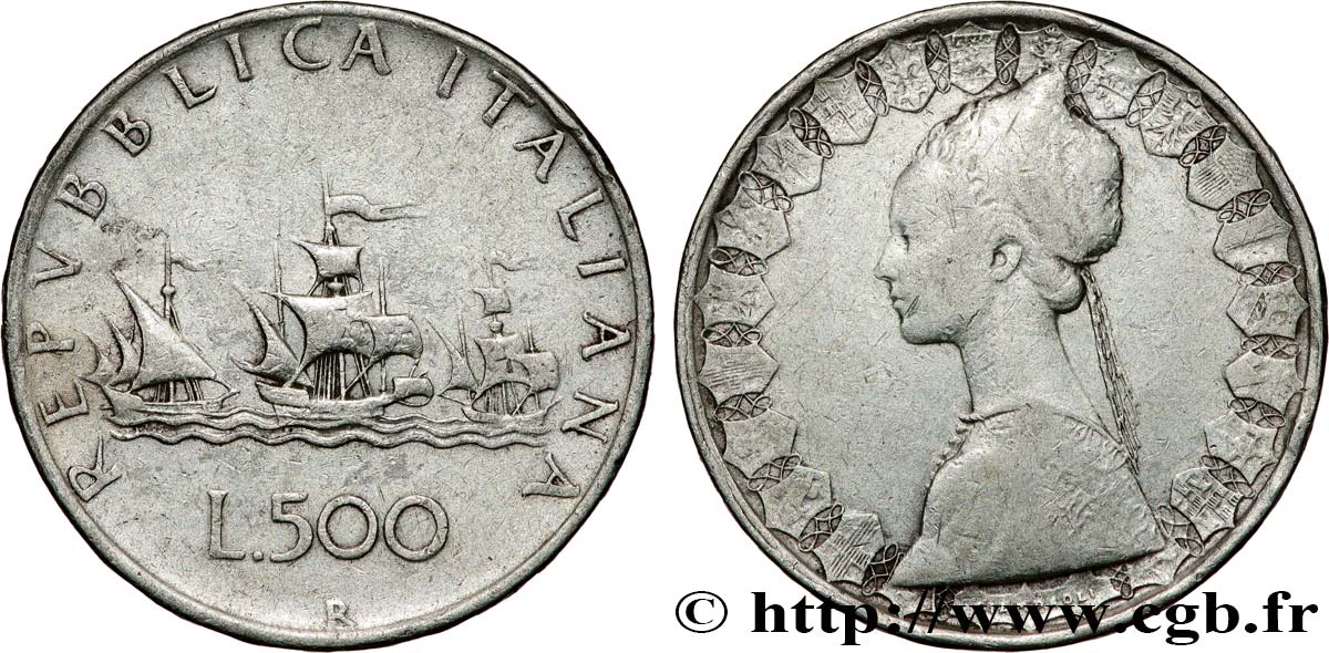 ITALIA 500 Lire “caravelles” 1960 Rome BB 