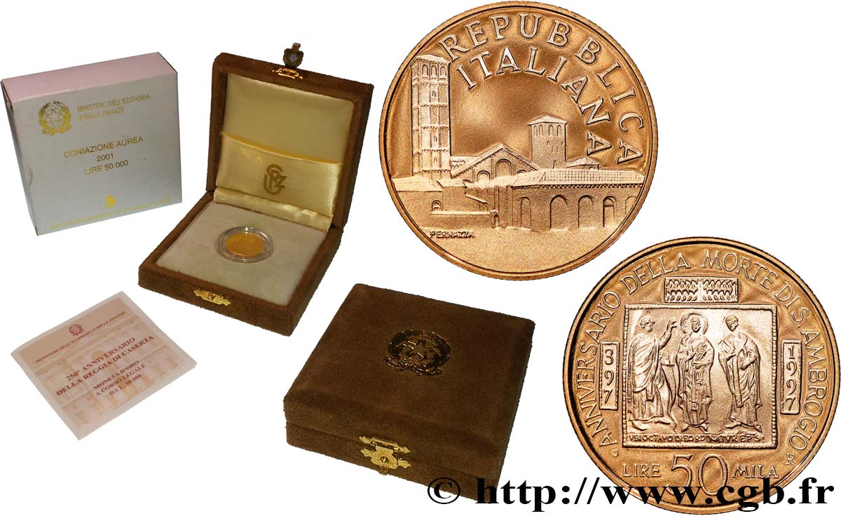 ITALIEN 50.000 Lire Proof Saint Ambroise 1997 Rome ST 