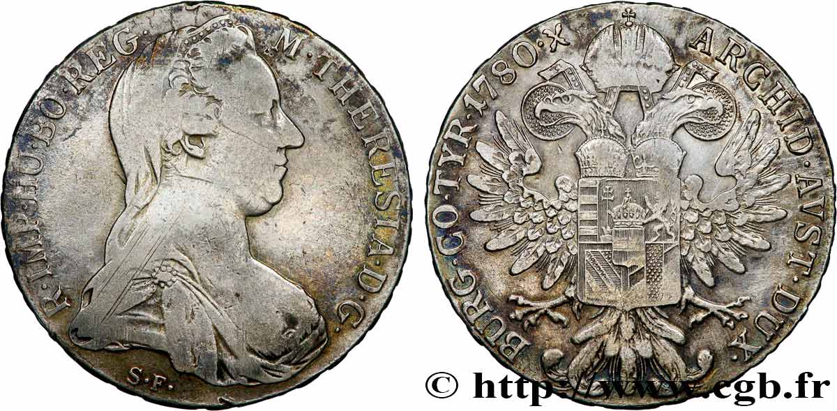 AUTRICHE 1 Thaler (REFRAPPE) Marie-Thérèse 1780 Vienne TTB 