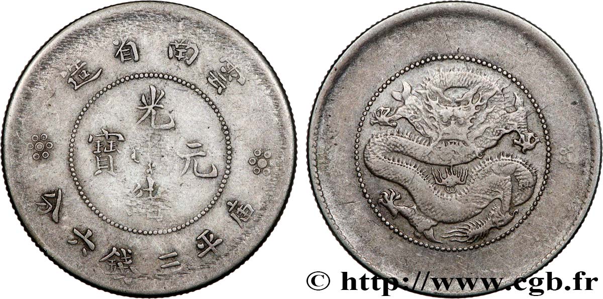 CHINE 50 Cents Province du Yunnan 1911  TB 