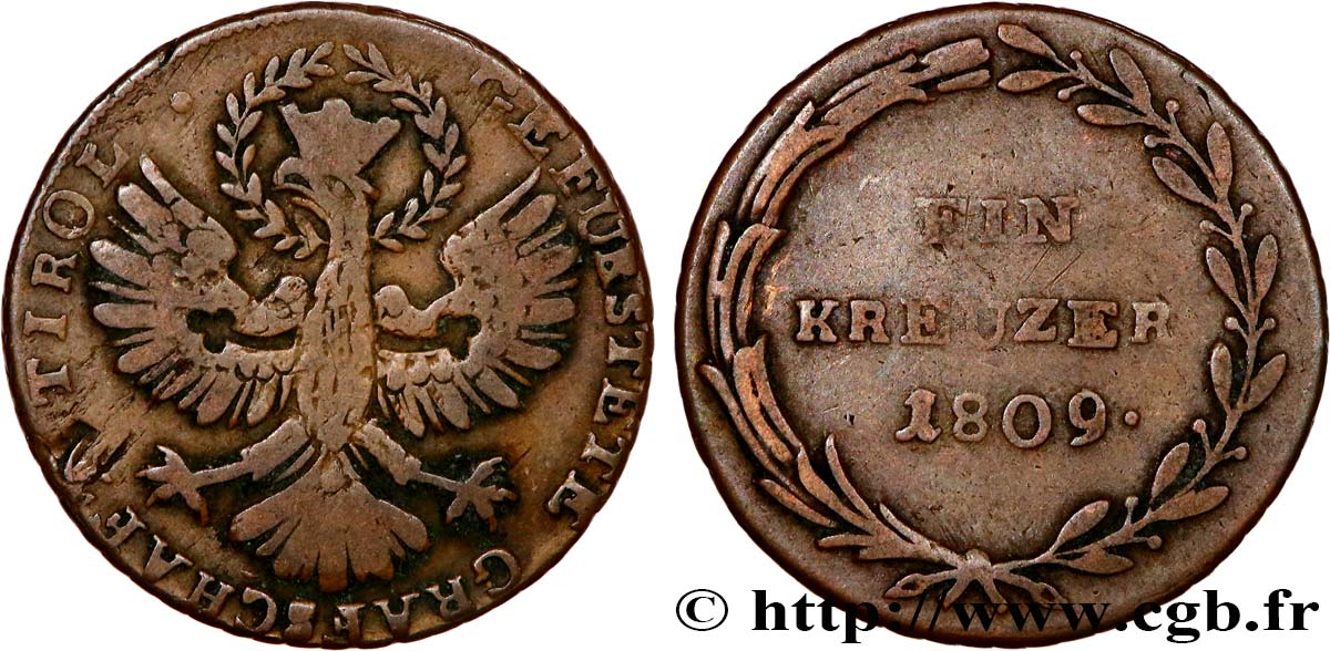 AUSTRIA - INSORGENZA TIROLESE 1 Kreuzer 1809 Hall q.BB 