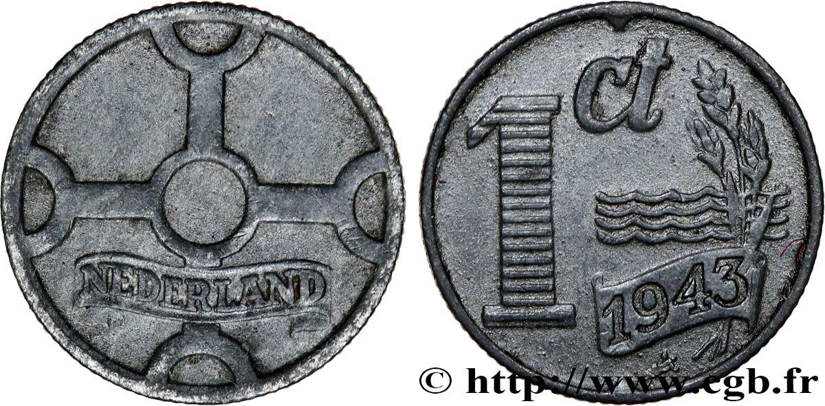 PAYS-BAS 1 Cent  1943 Utrecht SUP 