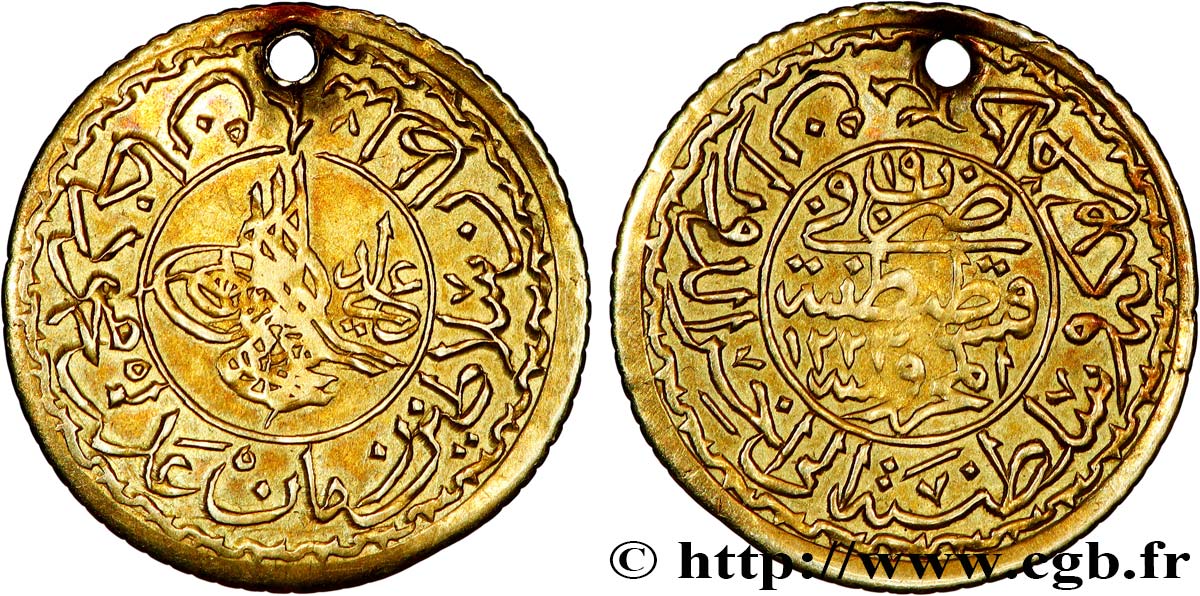 TURQUIE New Altin Mahmud II AH 1223 An 19 (1824) Constantinople TB 
