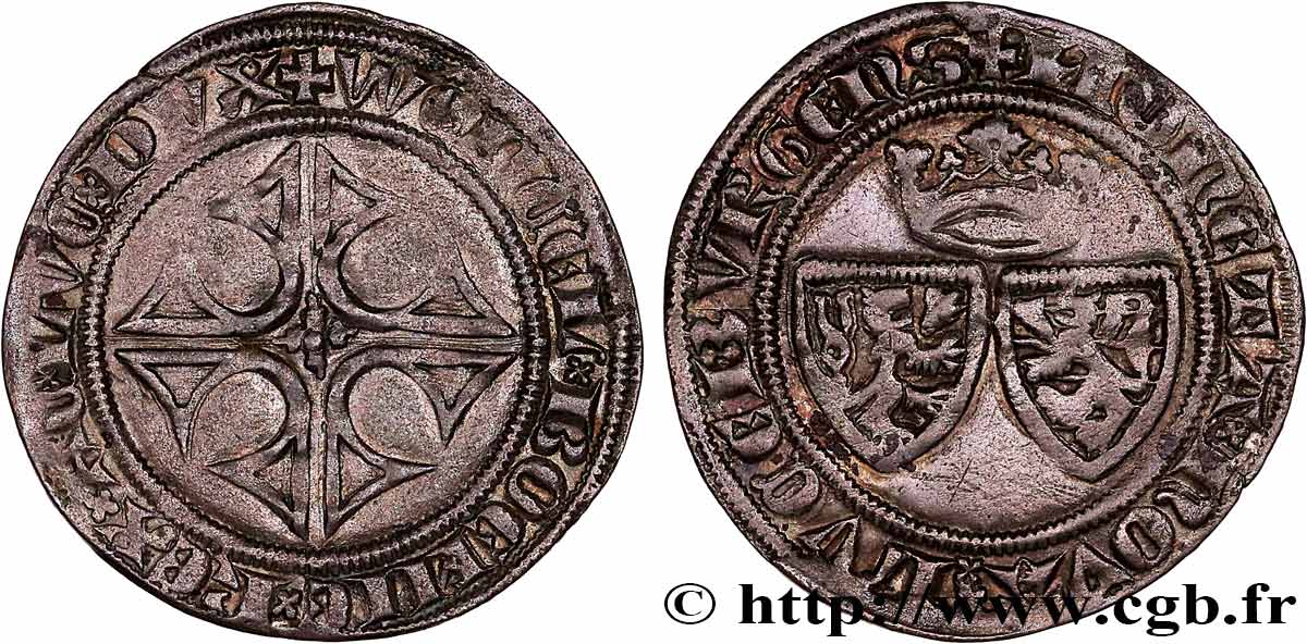 LUXEMBOURG - DUCHY OF LUXEMBOURG - WENCESLAUS I Gros ou blan-gros c. 1383-1384 Luxembourg AU 