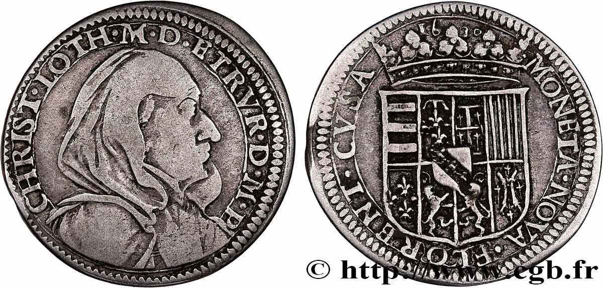 ITALY - GRAND DUCHY OF TUSCANY - CHRISTINE OF LORRAINE Teston 1630 Florence SS 