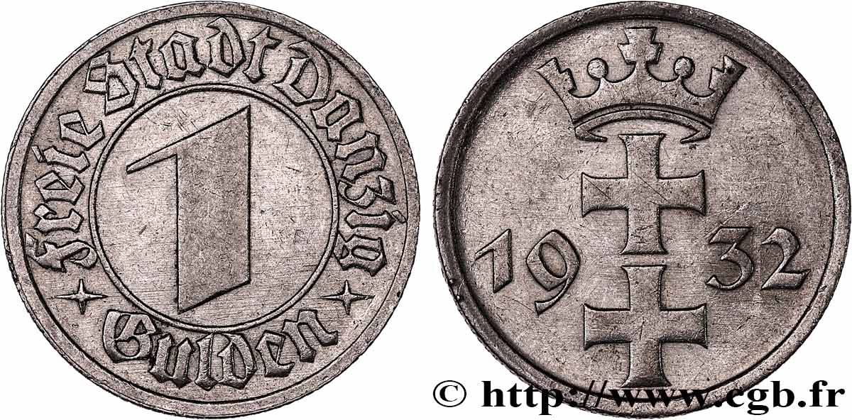 DANZIG (FREIE STADT) 1 Gulden 1932  VZ 