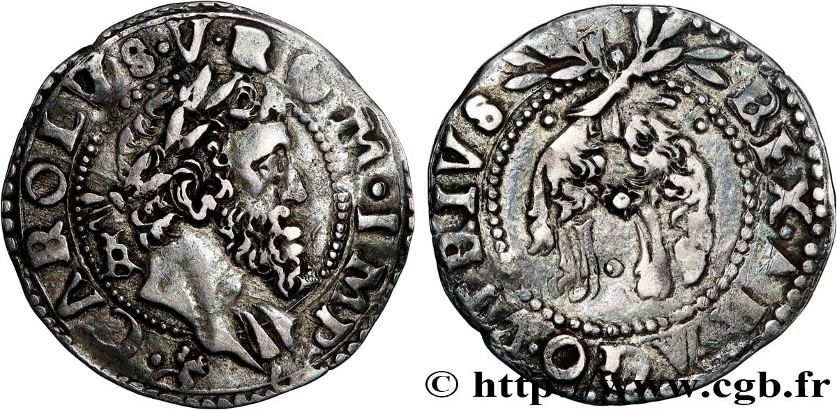ITALIA - REINO DE NÁPOLES - CARLOS V Carlino n.d. Naples MBC 