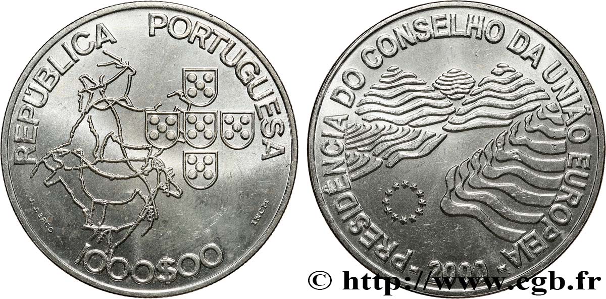 PORTUGAL 1000 Escudos Présidence du Conseil de l’Union Européenne 2000  SC 