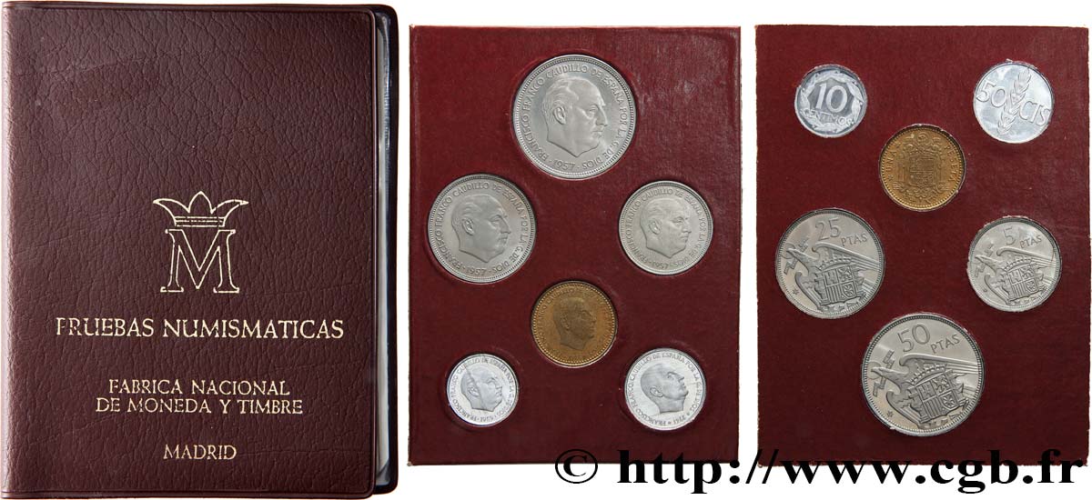 ESPAGNE Série FDC - 6 monnaies de la 10 centimes à la 50 pesetas 1973  FDC 