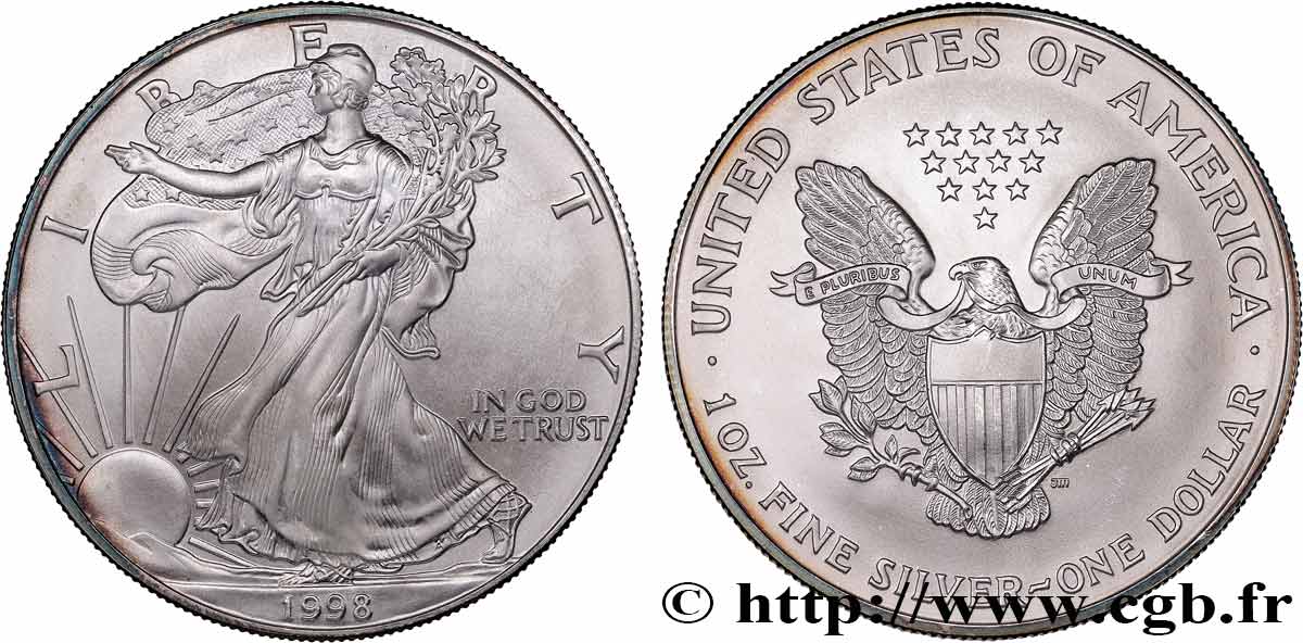 ÉTATS-UNIS D AMÉRIQUE 1 Dollar Silver Eagle 1998 Philadelphie SPL 