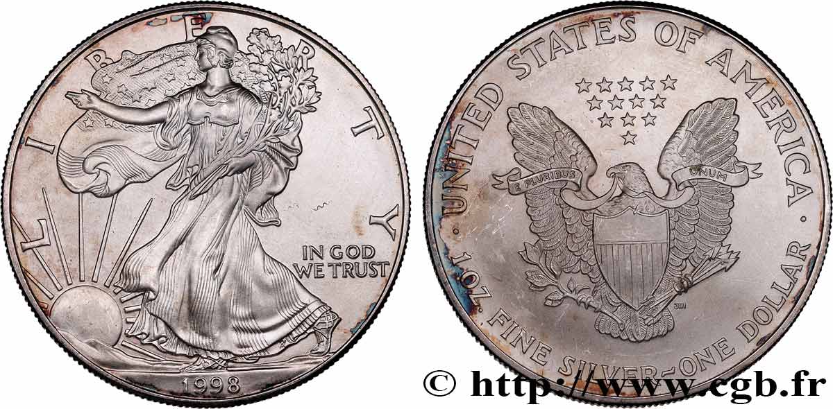 ÉTATS-UNIS D AMÉRIQUE 1 Dollar Silver Eagle 1998 Philadelphie SPL 