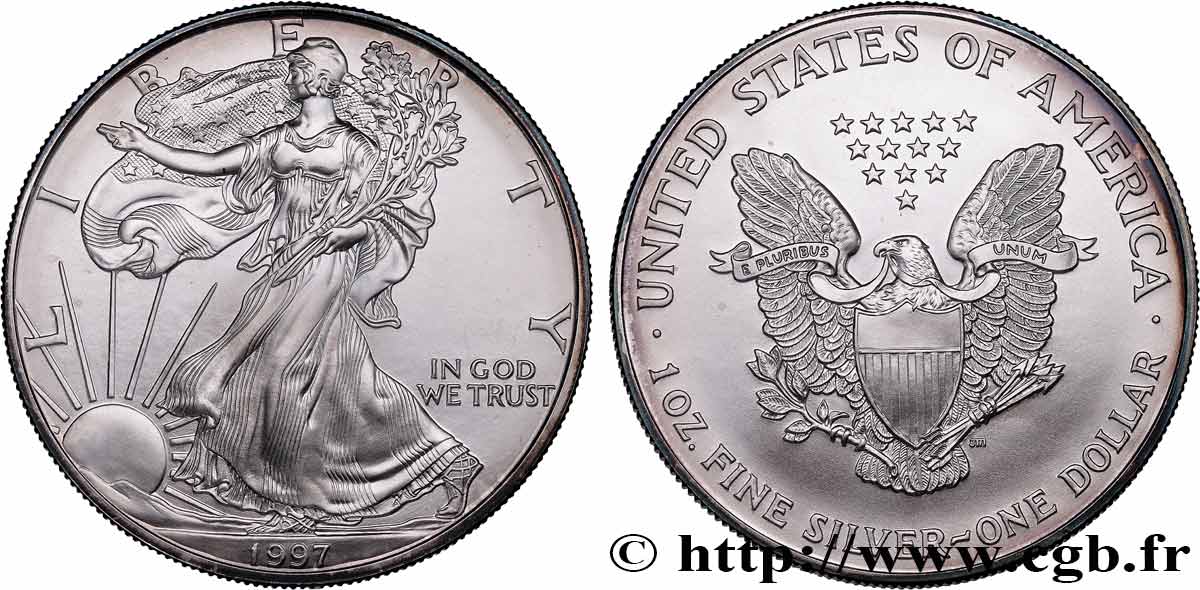 ÉTATS-UNIS D AMÉRIQUE 1 Dollar type Silver Eagle 1997 Philadelphie SPL 