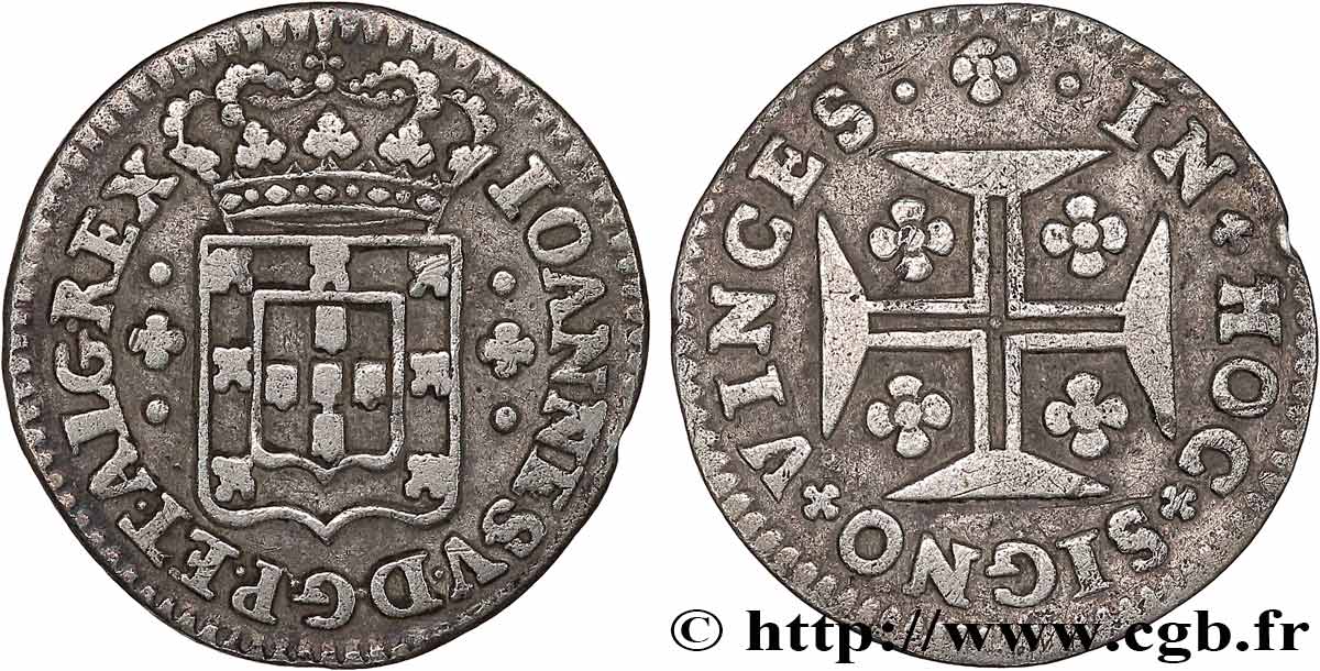 PORTUGAL (KINGDOM OF) AND BRAZIL - JOHN V 3 Vintens (60 Reis) n.d. Lisbonne XF 