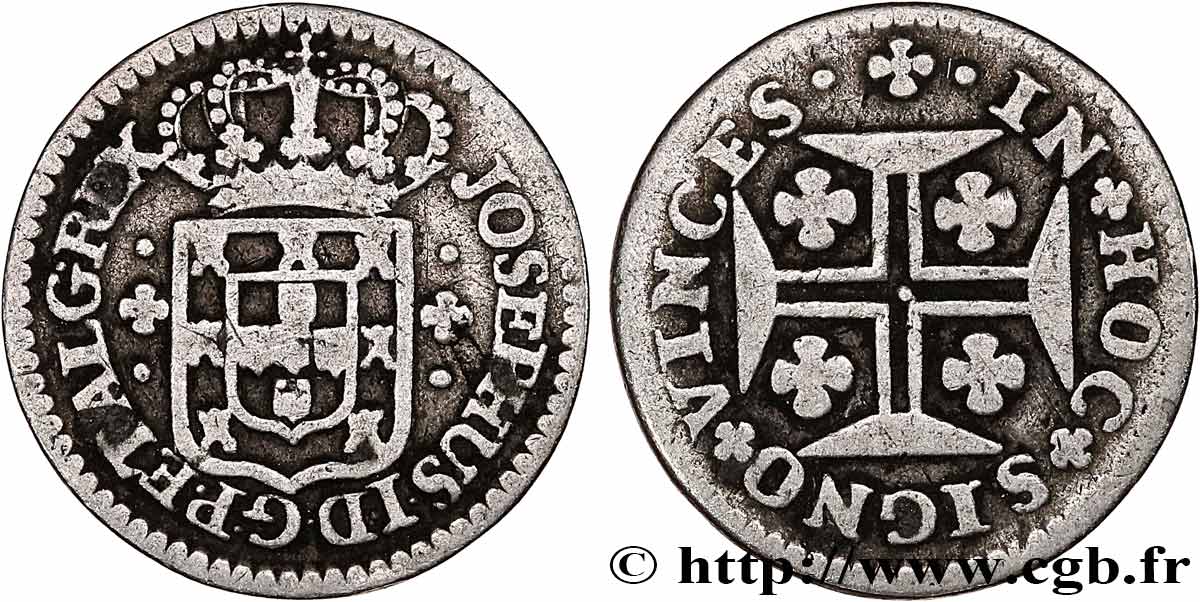 PORTUGAL - KINGDOM OF PORTUGAL - JOSEPH I 3 Vintens (60 Reis) n.d. Lisbonne XF 